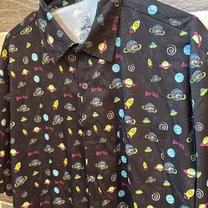 Men’s Buc-ee’s Button Down Space Party Shirt XL NWOT